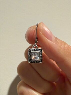 Beautiful Vintage-Inspired Marcasite & CZ Earrings 925 Sterling Silver